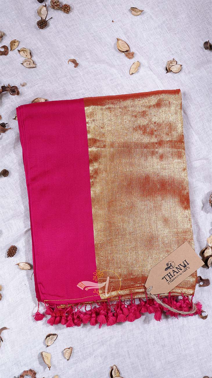 Crushed Tissue Cotton Saree