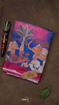 Decorative fabric with intricate patterns on a brown background