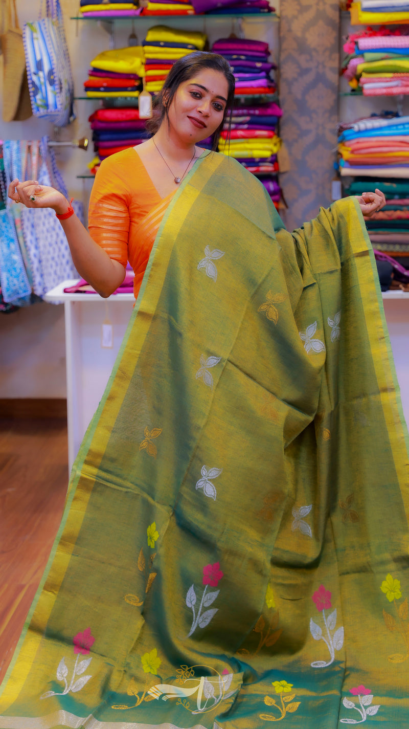 Copper Tissue Saree