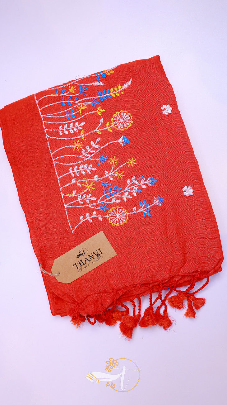 Flower Embroidery Saree