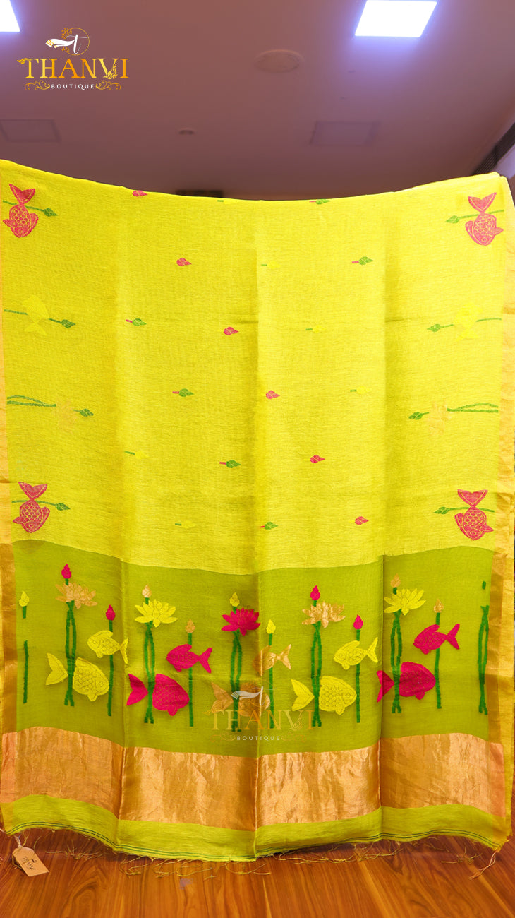 Linen Matka Tissue Saree