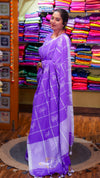 Lavender Checks Saree