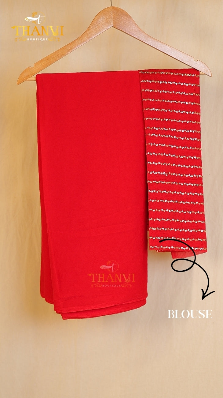 Mulberry Soft Satin saree