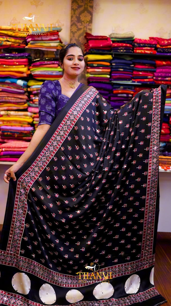 Modal Mirror silk saree