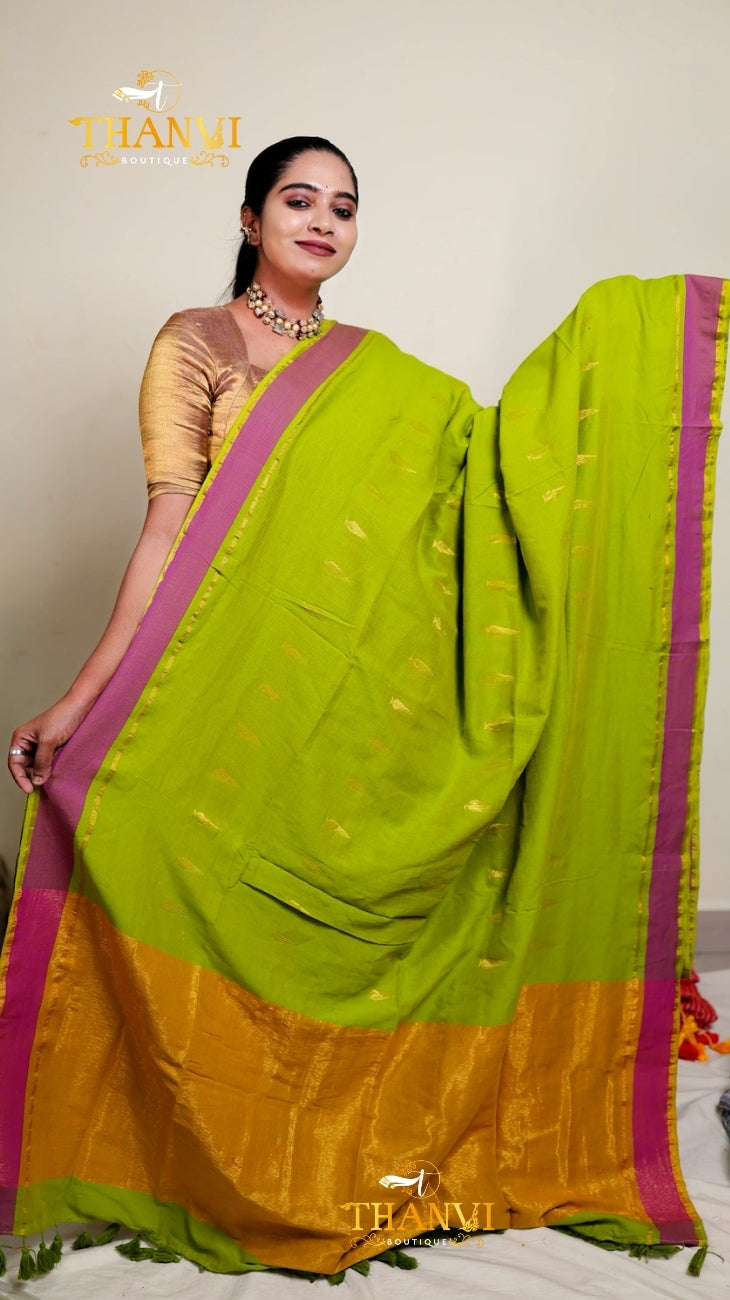 Pineapple Mulberry Cotton Saree