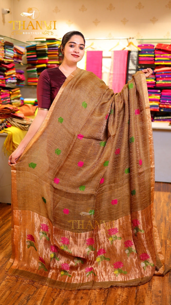 Linen Matka Tissue Saree