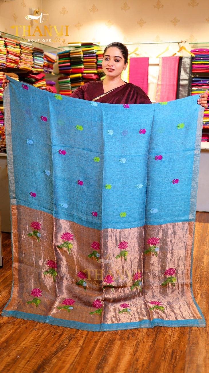 Linen Matka Tissue Saree