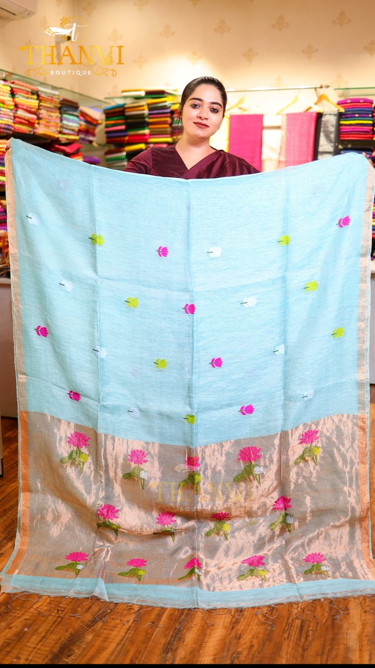 Linen Matka Tissue Saree