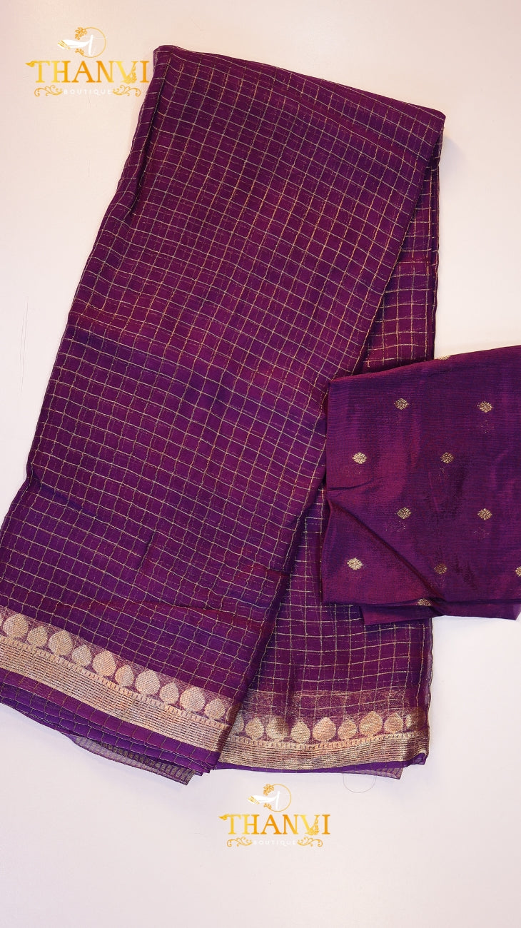 Crushed satin Saree