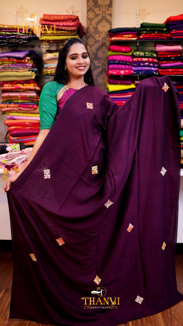 Applique Embroidery Saree