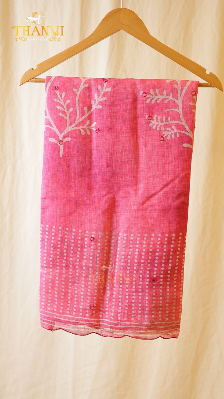 Kotta Cotton Mirror Work Saree