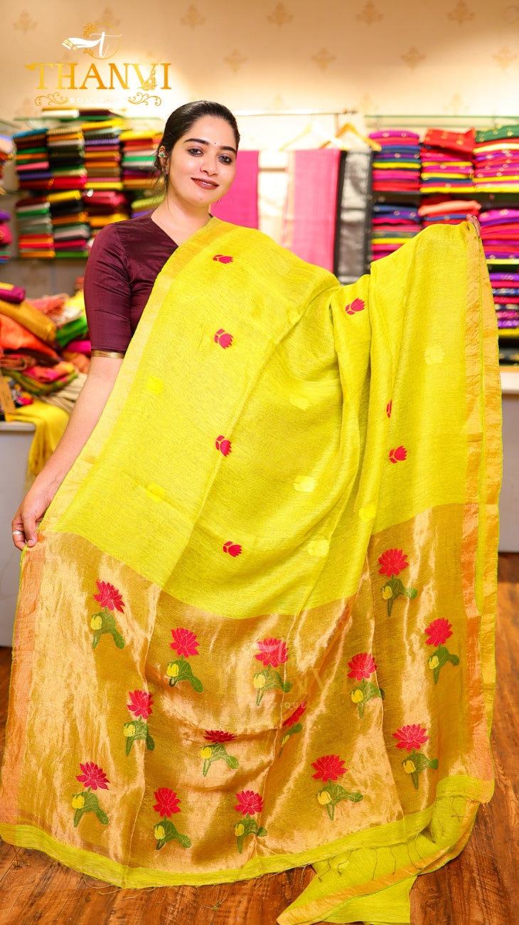 Linen Matka Tissue Saree