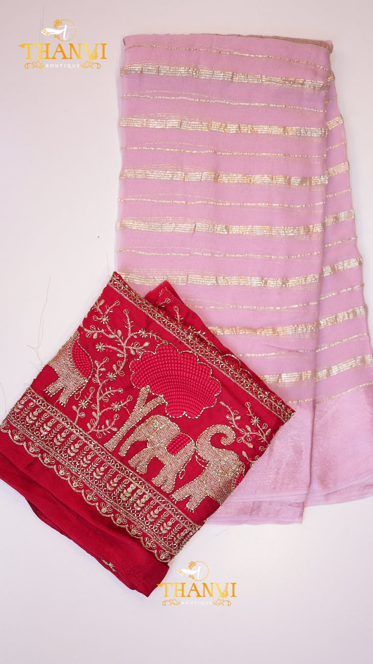 Crushed Satin Saree