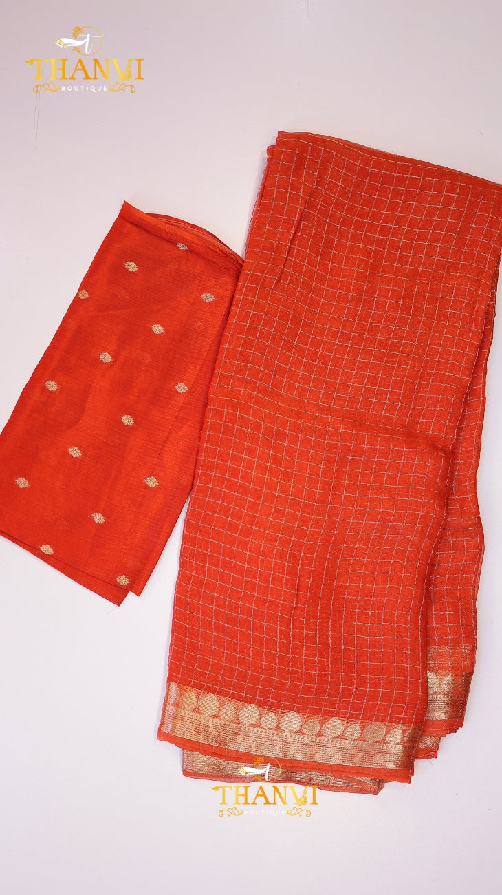 Crushed satin Saree