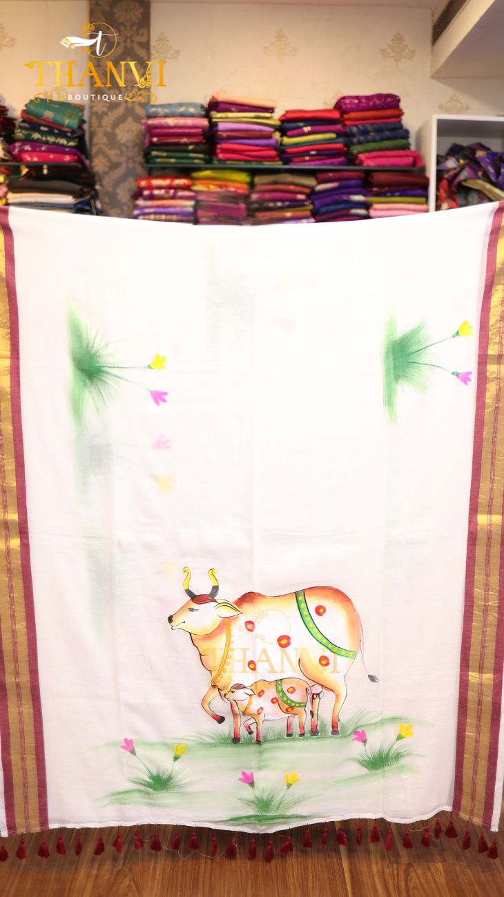 Vishu Special Painted Saree