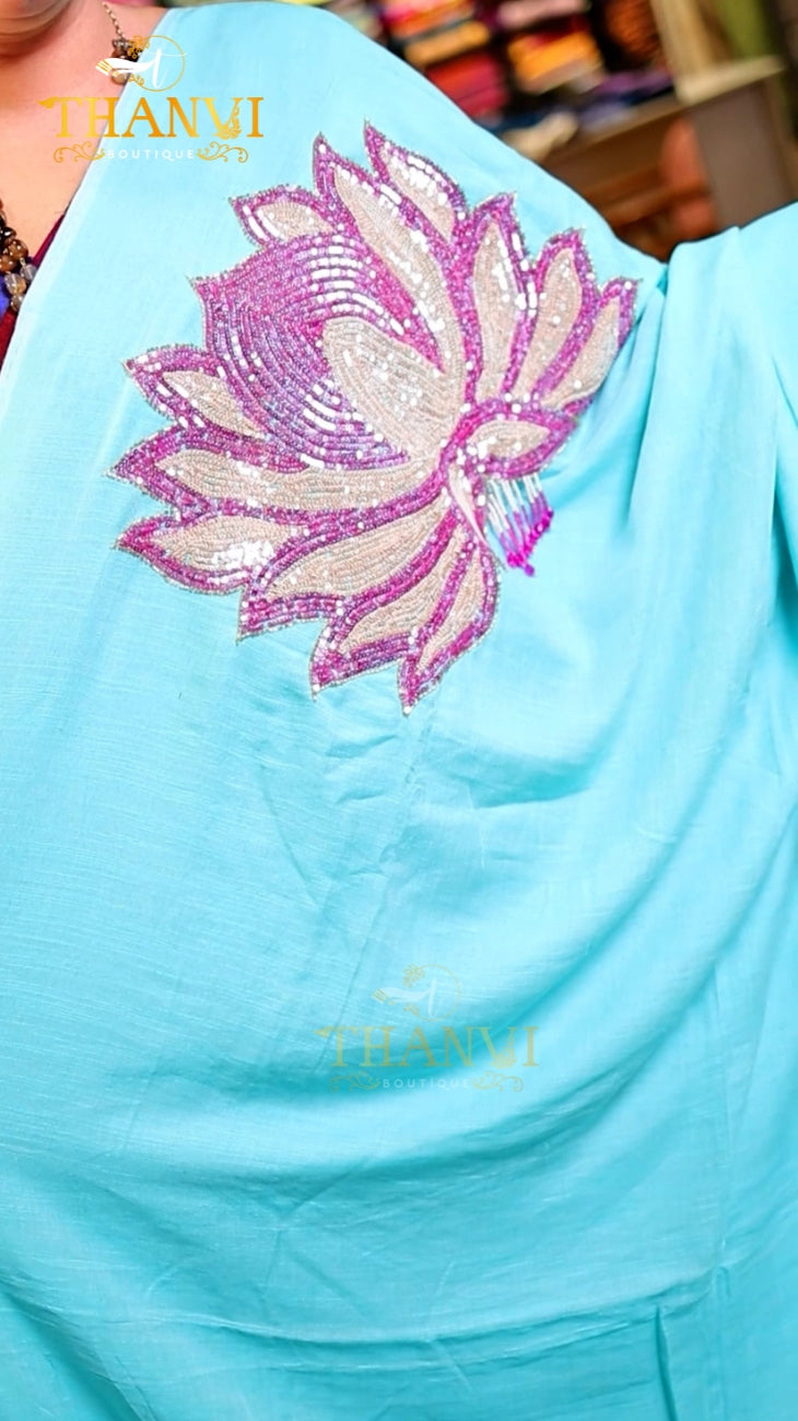 Customised Beats Work Saree