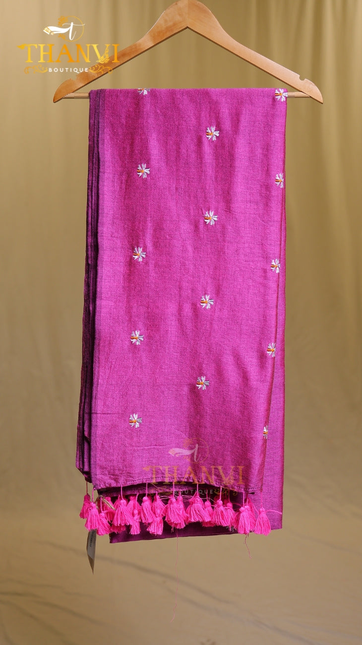 Mulberry Embriodery Saree