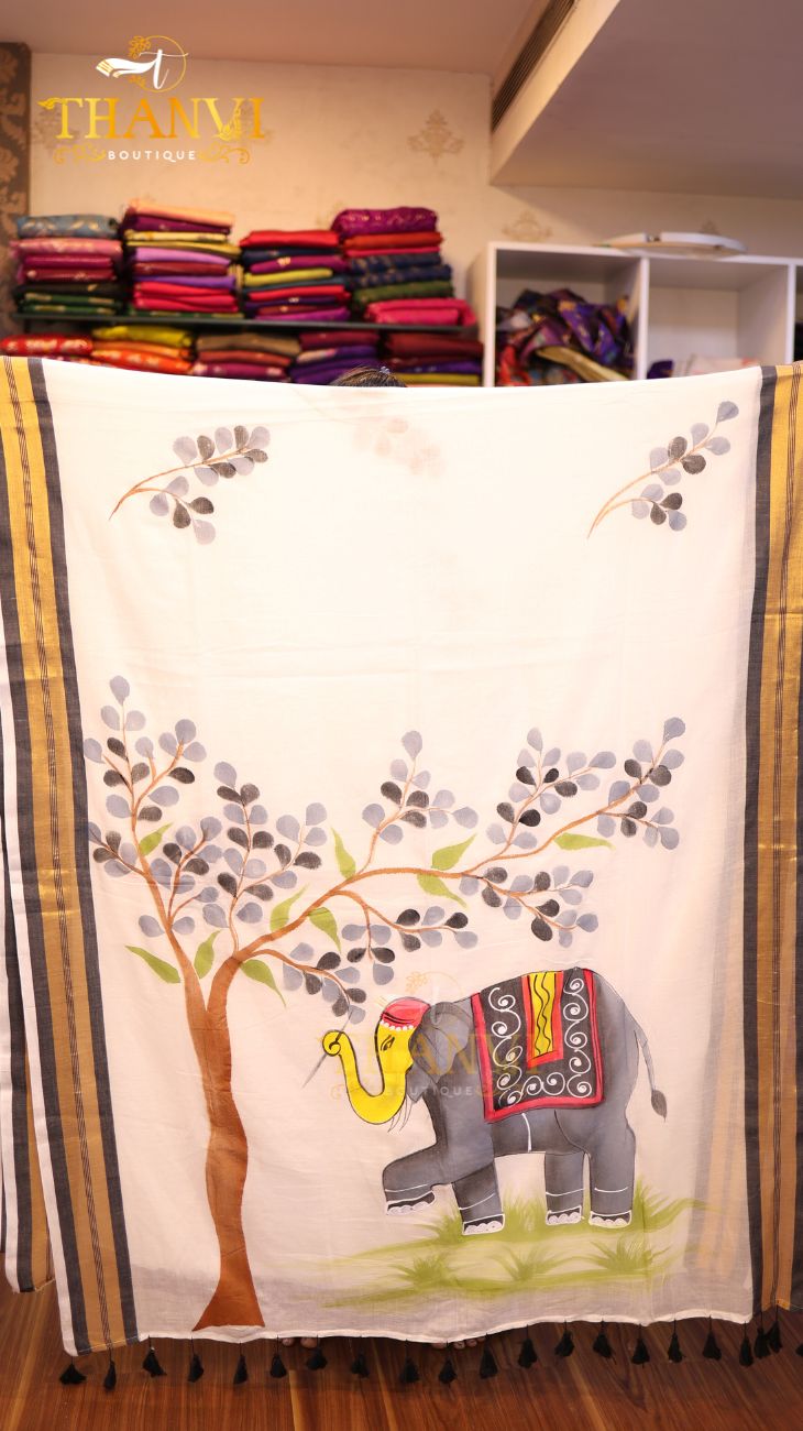 Vishu Special Painted Saree