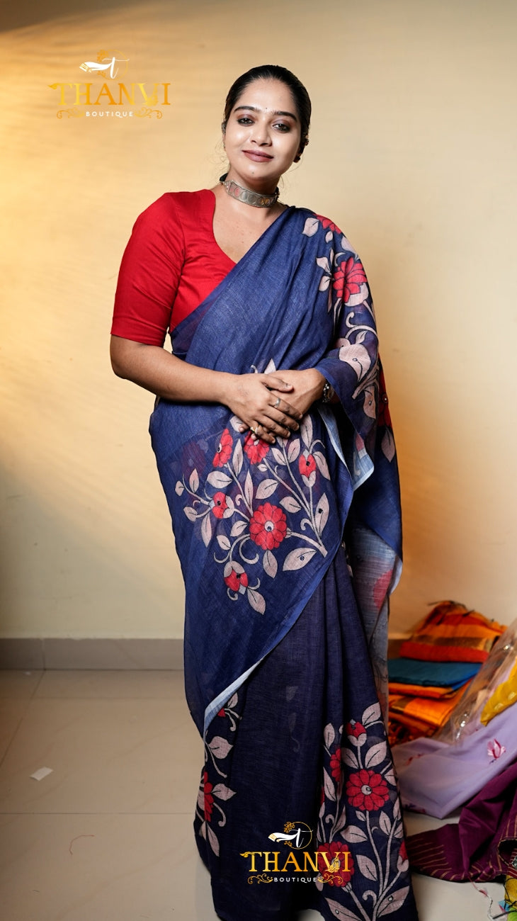 Linen Cotton Saree