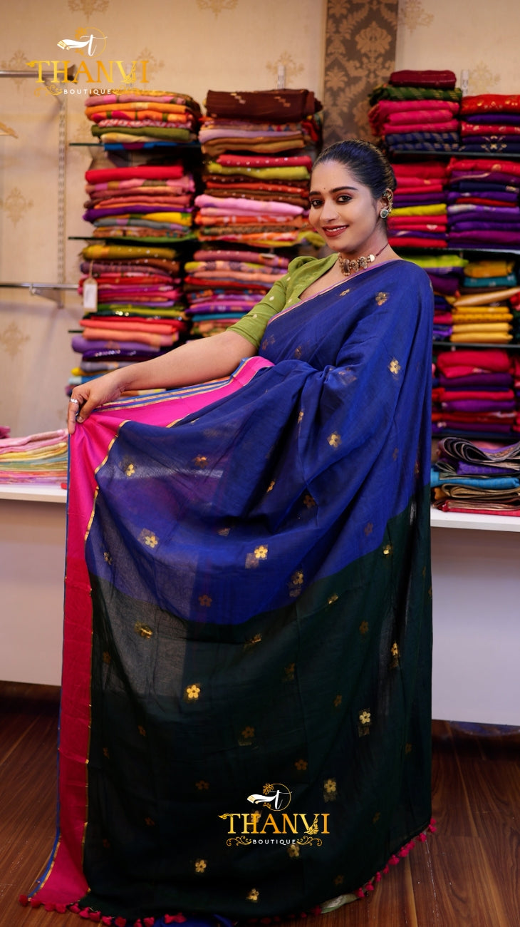 Zari Emb Stripes Border