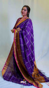Checks Zari Linen Saree