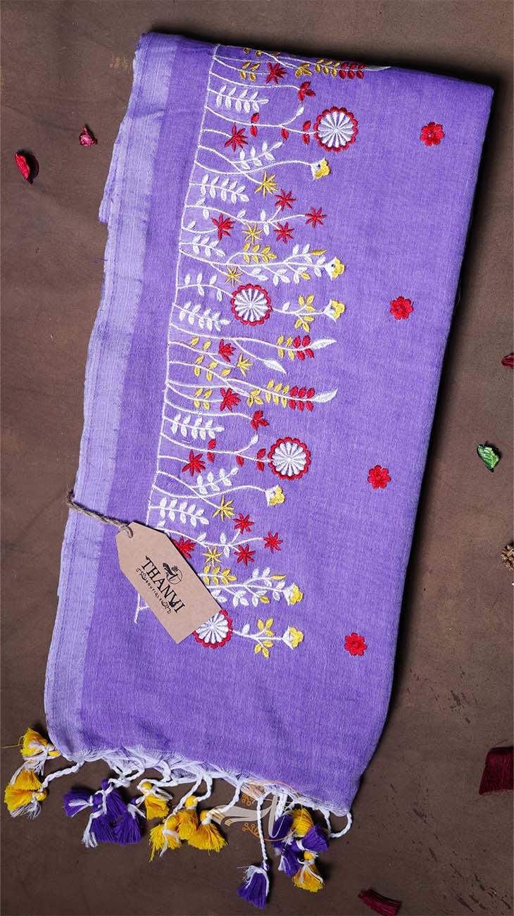 Flower Embroidery Saree