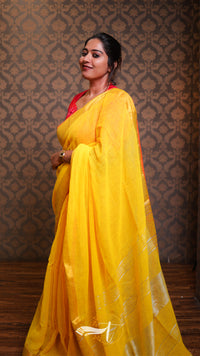 Plain Linen Saree