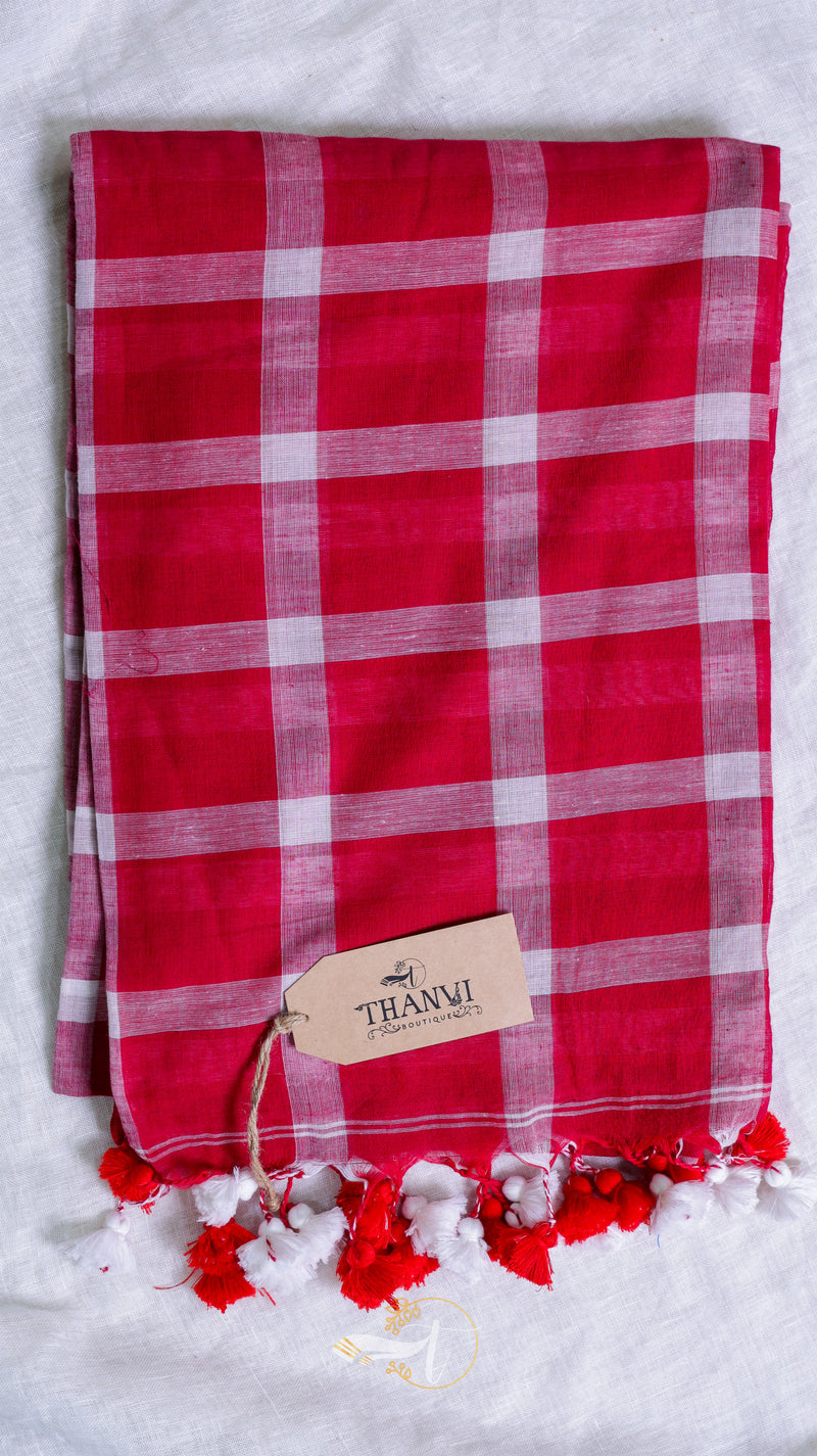 Cotton Checks Saree