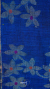 Blue fabric with floral pattern