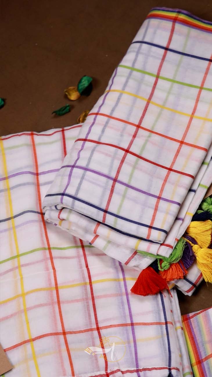 Popstick Checks Saree