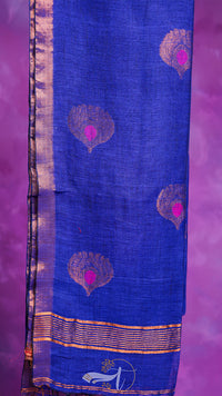 Blue fabric with pink heart patterns on a purple background