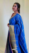 Checks Zari Linen Saree