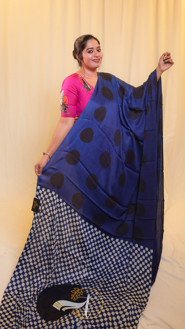 Ajarkh Modal Silk Saree