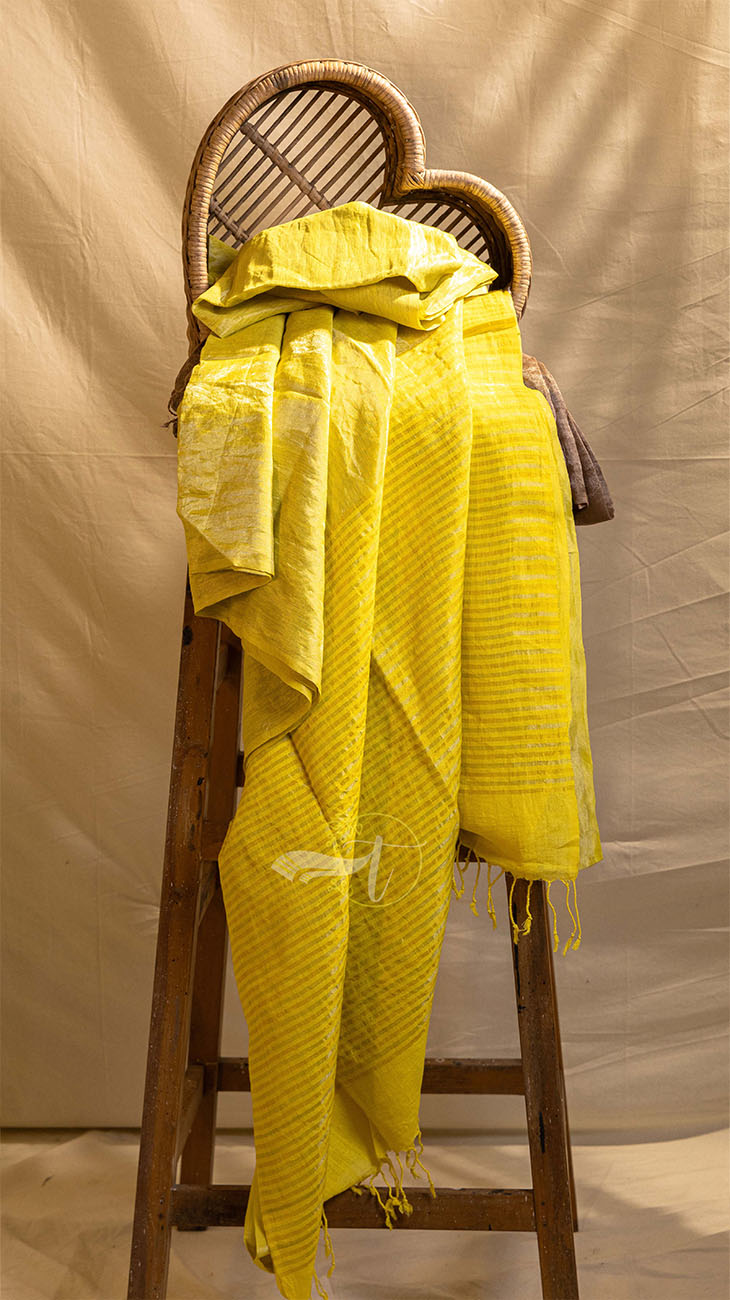 Pure Metallic Tissue Linen Sarees