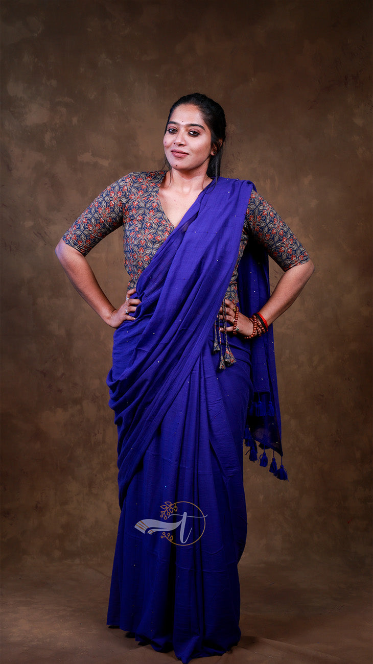Mul Linen Sequence Saree