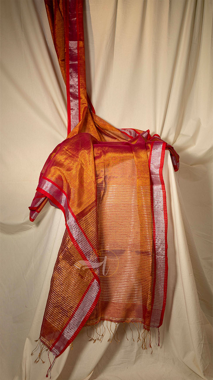 Pallu Stripe Tissue Linen Border