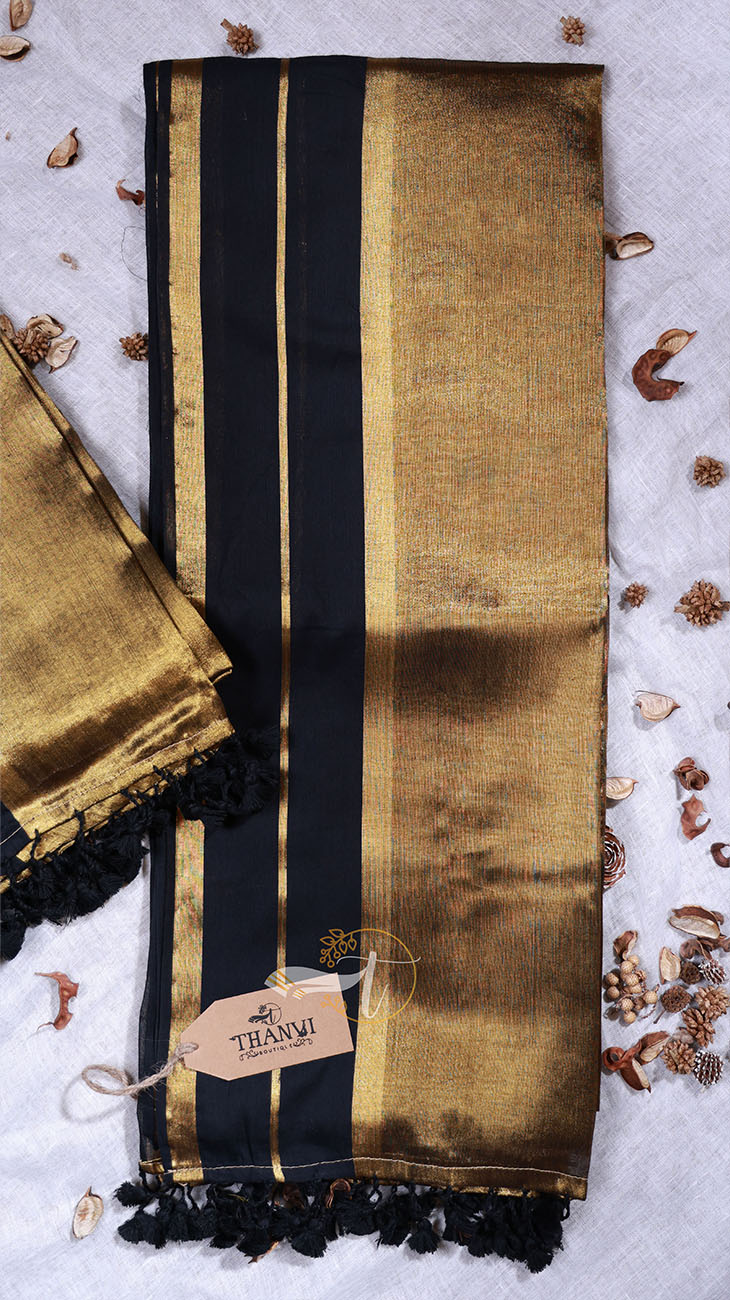Crushed Tissue Cotton Saree