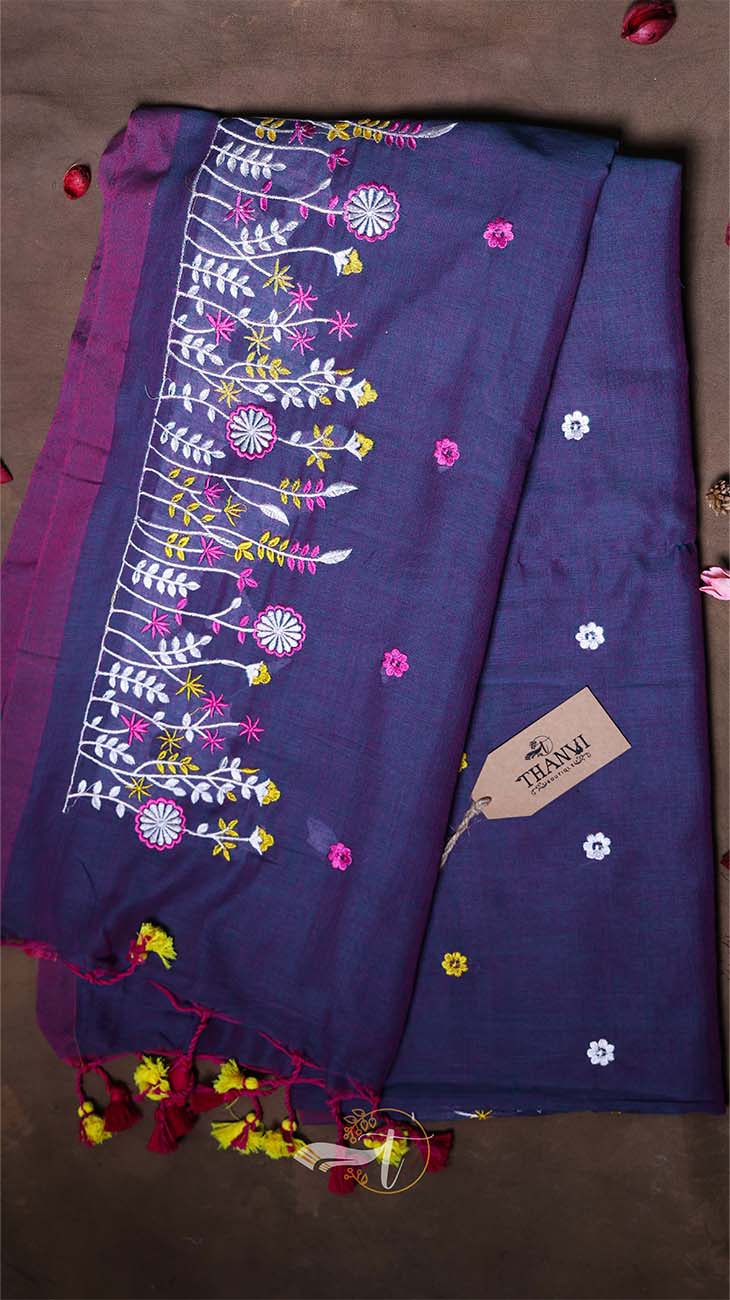 Flower Embroidery Saree