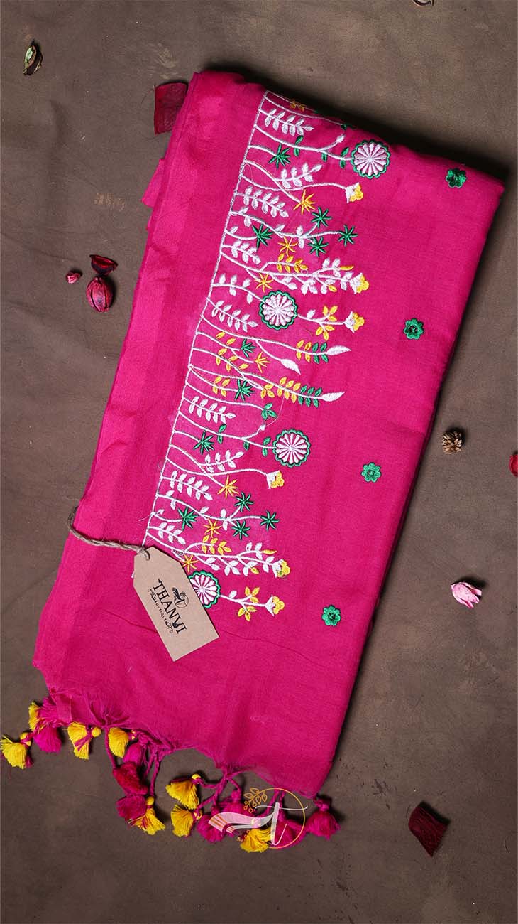 Flower Embroidery Saree