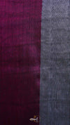 Two fabric swatches, one purple and one blue, side by side.