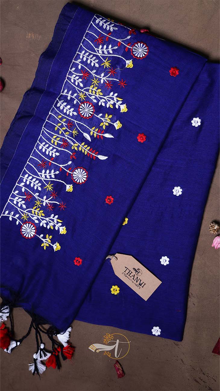 Flower Embroidery Saree