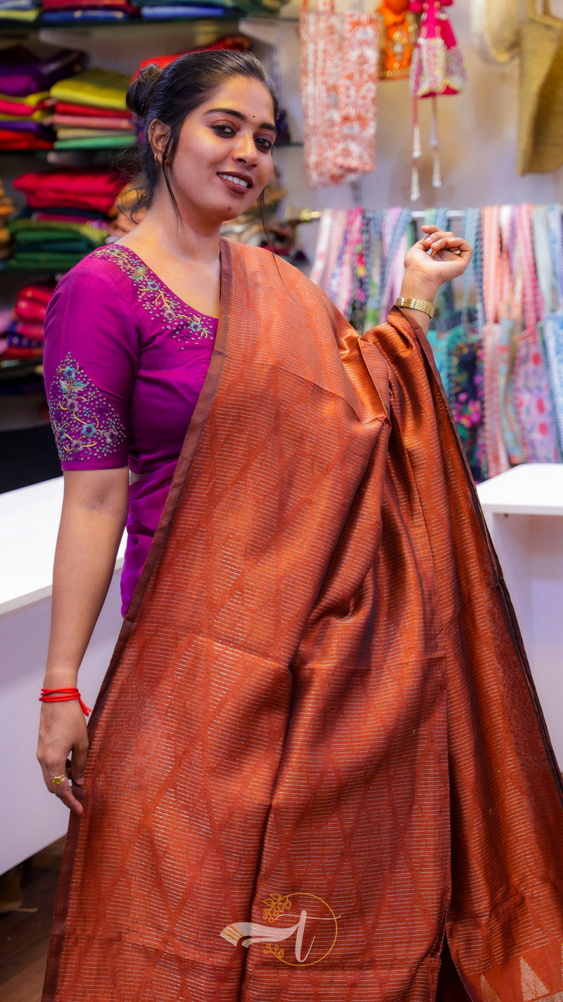 Chanderi Linen Saree
