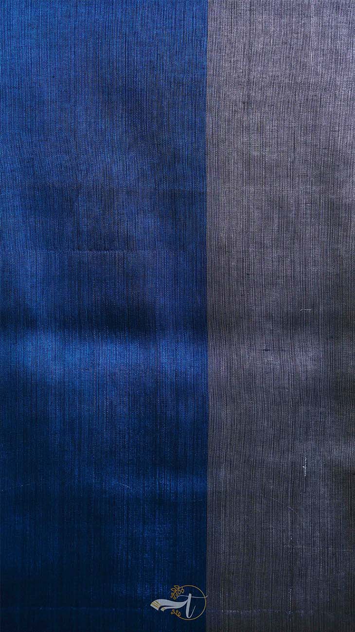 Textured fabric swatch with blue and gray colors