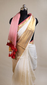 Golden String Double Border Saree