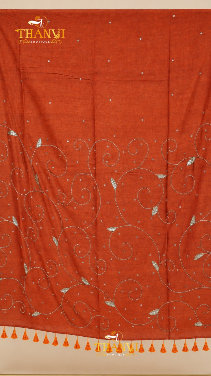Customised Beads Work Saree