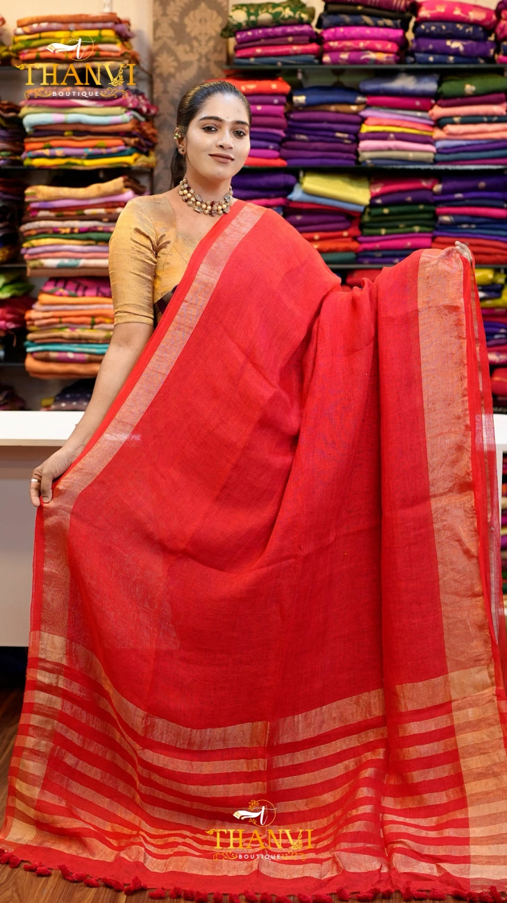 Organic Linen Saree