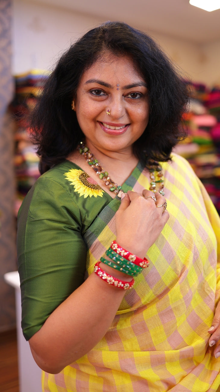 Popstick checks saree