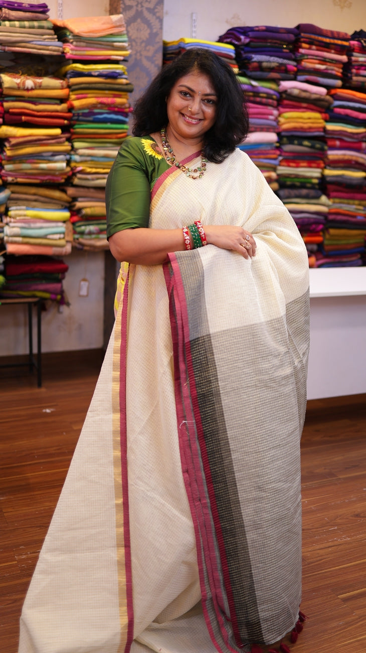 Zari Stripes Cotton saree