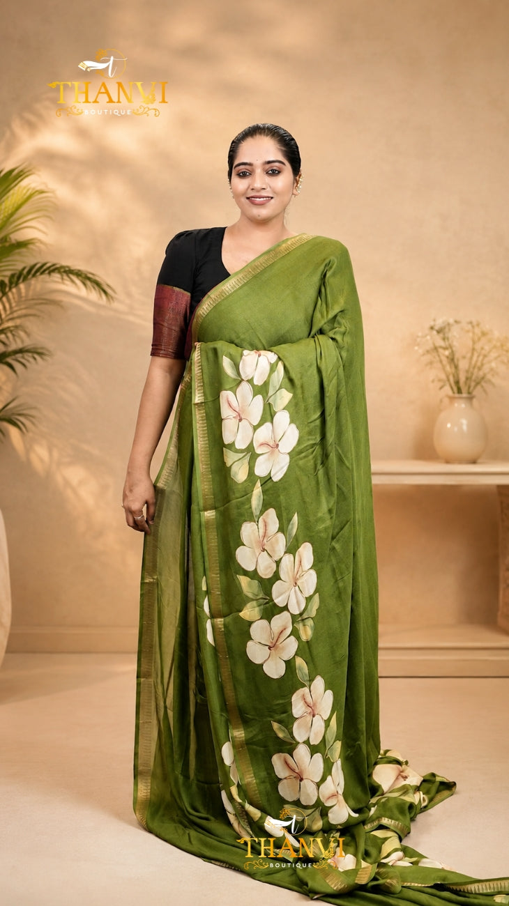 Floral Mulberry Saree