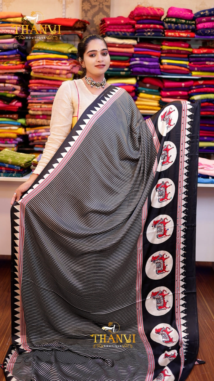 Modal Mirror silk saree